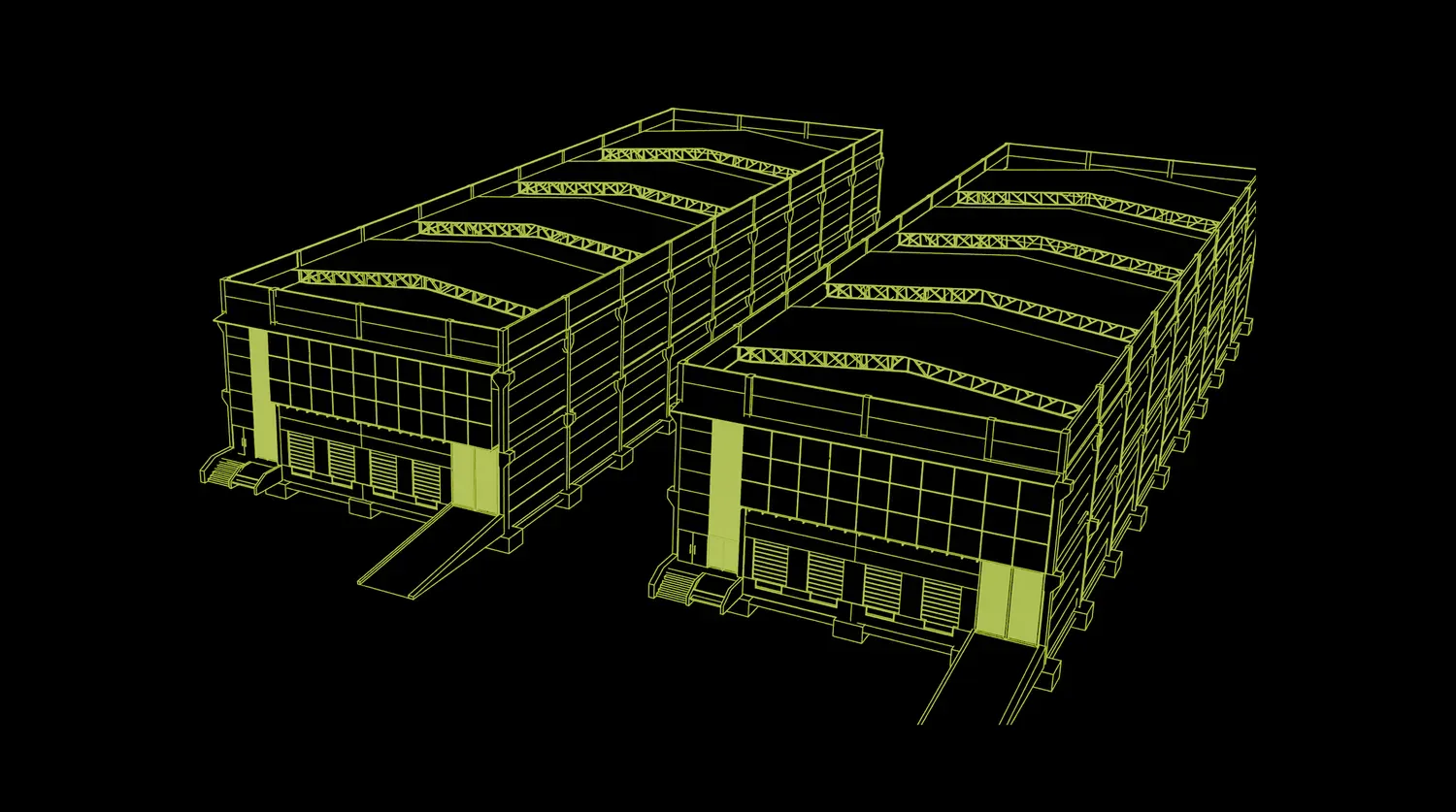 Sistema modular — muros removibles unen dos bodegas en una