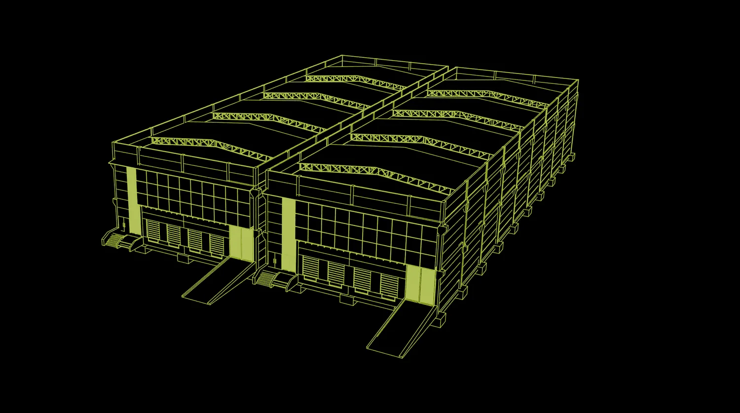 Sistema modular — muros removibles unen dos bodegas en una